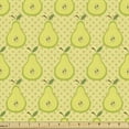 thumbnail image 1 of Fruits Fabric by the Yard Upholstery, Pears on a Background of Mini Stars, Decorative Fabric for DIY and Home Accents, Yellow Green Pale Yellow by Ambesonne, 1 of 5