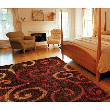 Orian Shag Swirls Rug, Multi  Walmart.com