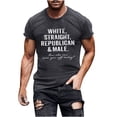 thumbnail image 1 of Carta de los Hombres Impresa Cuello Redondo Manga Corta Superior, Moda Casual Camiseta para el Uso Diario de Verano, 1 of 9