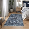 thumbnail image 3 of Bloom Rugs Washable Non-Slip 3x5 Rug - Blue / Charcoal Traditional Oriental Area Rug for Living Room, Bedroom, Dining Room, and Kitchen - Exact size: 3' x 5', 3 of 9
