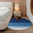 thumbnail image 3 of Navy Blue Ombre Round Area Rug 3 FT,Small Kitchen Bathroom Mats,Modern Abstract Art Blue White Striped Washable Indoor Outdoor Throw Runner Carpet Non-Shedding Doormat for Table Shower Sofa Entryway, 3 of 8