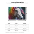 thumbnail image 5 of Naloa Colorful Haired White Horse Flannel Blankets - Thick and Warm Blanket for Winter, Soft Fuzzy Plush King Blanket for All Seasons40"x30", 5 of 6