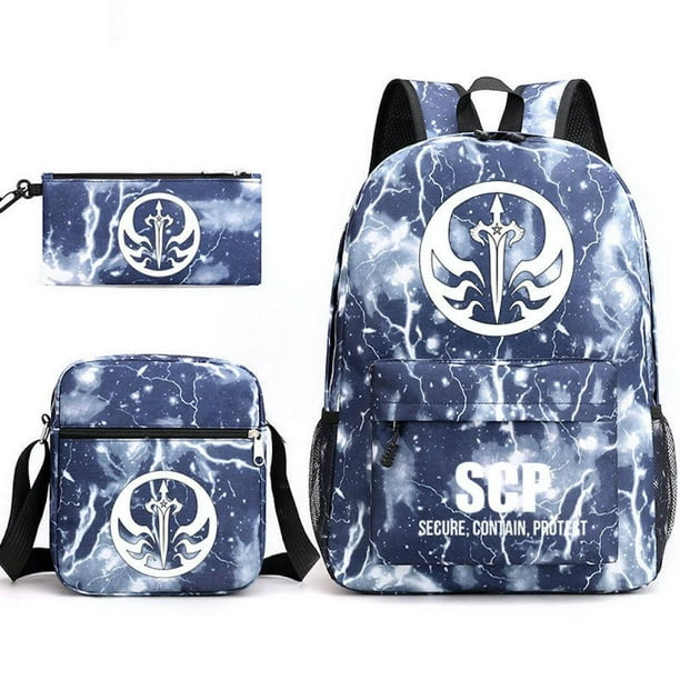 Set de mochilas SCPs, mochila escolar, bolsa de lona para niños