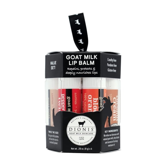 Bálsamo labial Dionis Goat Milk, adorno de 6 unidades, 2024, vainilla y coco