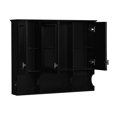 thumbnail image 6 of Black Wood Wall Mounted Bathroom Medicine Cabinet with Mirror and Open Shelves, 6 of 13