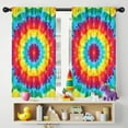 thumbnail image 5 of Blackout Kids Curtains,Rainbow Tie Dye Circular Pattern Childrens Insulated Curtains Set Of 2,Bedroom Essentials,Toddler Room Decor 42"x54", 5 of 5