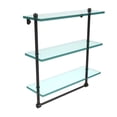 thumbnail image 7 of Prestige Regal Collection Triple Tiered Glass Shelf with Integrated Towel Bar - Polished Brass / 22 Inch, 7 of 7