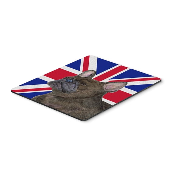 "French Bulldog with English Union Jack British Flag Mouse Pad Hot Pad or Trivet"