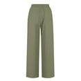 thumbnail image 6 of pstuiky Womens Linen Pants, Women's Summer Solid Elastic Waist Cotton Linen Casual Wide Leg Pants Wide Leg Pants Women Juniors Plus Pant, 6 of 9