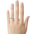 thumbnail image 2 of FJC Finejewelers 3x2mm Baguette Blue Topaz and Created White Sapphire Band Ring, 2 of 6