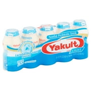Yakult Light Nonfat Probiotic Drink, 2.7 fl. oz., 5 Bottles Gluten Free- Plastic Bottle, Refreshing Citrus Taste, Non Fat - Yogurt Section