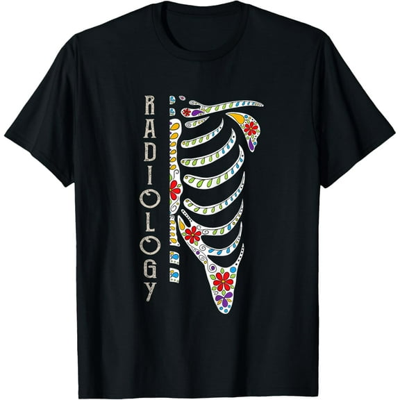 Radiology Skeleton Floral Radiologist Rad Tech Technologist T-Shirt