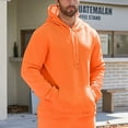 thumbnail image 6 of Letdown Men's Hoodies Lightweight Pullover Solid Long Sleeve Athletic Sweatshirts for Gym Workout Comfort Thin Plain Hoodie with Pockets (Orange, XXL), 6 of 8