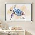 thumbnail image 2 of PixonSign Framed Canvas Print Wall Art Watercolor Purple and Blue Turtle Animals Ocean Illustrations Modern Art Beach Relax/Calm Multicolor Ultra for Living Room, Bedroom, Office - 16"x24" White, 2 of 5