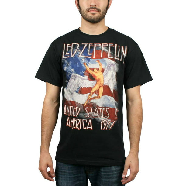 HIFI - Led Zeppelin Men's America 1977 US Tour T-Shirt Black - Walmart ...