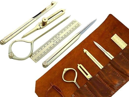 Proportional Divider Set of 5 Brass Drafting Tool 6" Marine Navigational Compass Rustic Vintage Home Decor Gifts