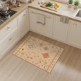 thumbnail image 2 of ODIKA 3'x5' Washable Accent Rug Beige Geometric Design Intricate Motifs with Symmetrical Border for Bedside, Nursery Room, Pet Friendly & Non-Shedding, 2 of 7