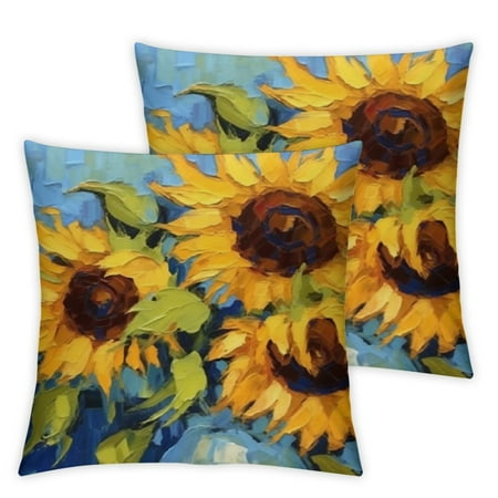

Ollo0ord Pillow Covers Pillow Case Farmhouse Pillow Covers Watercolor Plant Sunflowers Floral 22x22in