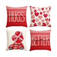 thumbnail image 2 of Kugisaki Valentines Day Decor-Throw Pillow Covers 18x18 in Set of 4,Valentine Pillow Case with Red Heart for Large Couch Sofa Home Holiday Decorations, 2 of 6