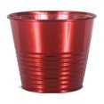 thumbnail image 1 of Planteur en Métal Nervuré Rouge, 1 of 1