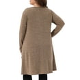 thumbnail image 4 of DARING DIVA Plus Size Long Sleeve Fall Fashion Tunic Dress 1X Brown, 4 of 6