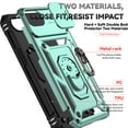 thumbnail image 3 of Dteck Case with Tempered Glass Screen Protector for iPhone 16e ,Shockproof TPU+PC with Slide Camera Cover Built-in 360° Rotate Ring Kickstand Magnetic Shockproof Back Cover,Darkgreen, 3 of 9