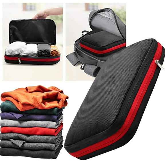 Fnochy Clearance Lightweight Travel Compression Bag for Clothes, Space Saving Zipper Storage Organizer, Large Waterproof Laundry Bag for Business Trips