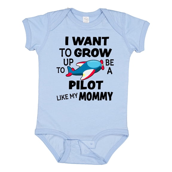 Inktastic I Want to Grow Up to Be a Pilot Like My Mommy Boys or Girls Baby Bodysuit