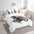 thumbnail image 2 of Manfei Sporty Dirt Bike 7pcs Queen Bedding,Extreme Games Bedding Comforter Set Queen,White,Reversible, 2 of 7