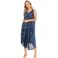 thumbnail image 5 of Sakkas Rocio Women's Sleeveless Caftan Beach Cover up Dress Casual Relaxed Tie dye - Midnight Blue - One Size, 5 of 5