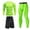 Green, variant on 3Pcs Men's Compression Workout Clothes Long Sleeve Shirt Pants Shorts Suit Fitness Sports Jersey Tops & Bottom Set