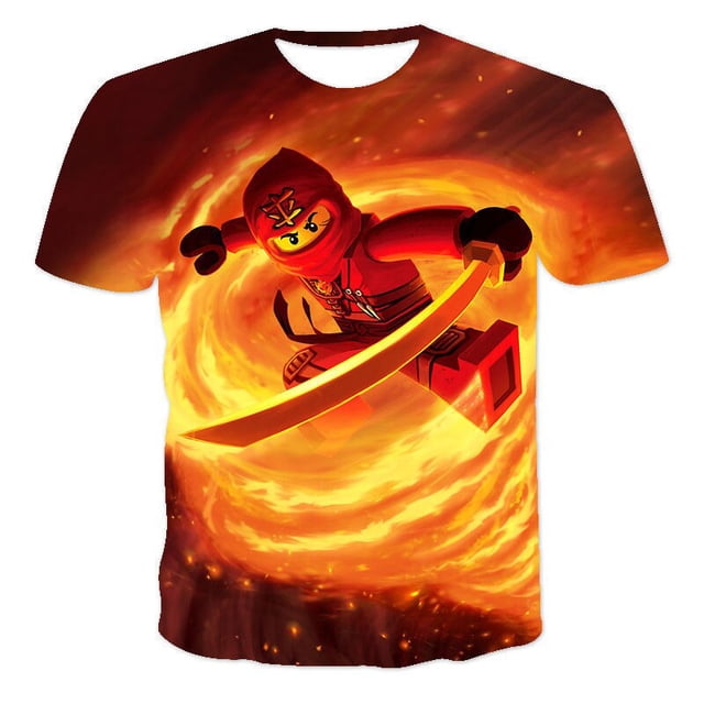 ROBLOX-Camiseta de empalme con estampado de dibujos animados para niños, Camiseta deportiva con cuello redondo, Tops de manga corta alta, 3D, Verano