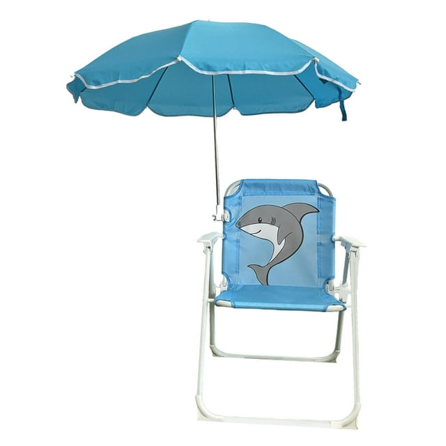 Silla de Camping Strade Fareast Limited para niños con sombrilla tela Oxford portátil azul