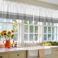 thumbnail image 6 of Gray Stripes Window Valance, Modern White Minimalist 2 Pack Decorative Curtain for Small Windows, Light Filtering Valance with 3” Rod Pocket, 42"W x 18"L, 6 of 9