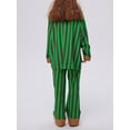 thumbnail image 4 of Conjunto de pijama navideño con estampado de rayas para mujer, blusa de manga larga con botones y cuello de solapa, pantalones largos, ropa de estar por casa de 2 piezas, pijamas, 4 of 4