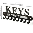 thumbnail image 4 of IVV Black Metal Key Holder, 1 Pack, Wall-Mounted Organizer with 8 Hooks, Rustic Farmhouse Entryway Décor, Steel Coat & Key Rack, 10.24 Inch, 4 of 6