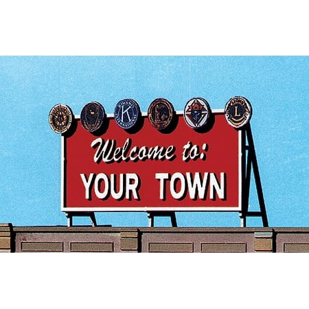 Blair Line Ho Scale Building - Welcome to Your Town Billboard Kit For HO, S, O Scale