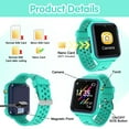 thumbnail image 2 of SZBXD Kids Smart Watch with SOS, Boys Girls Smartphone Watch with 2 Way Call 11 Puzzle Games Camera Music MP3 Player HD Selfie Alarm Timer, Best Gifts for Children Kids Boys Girls-Green, 2 of 7
