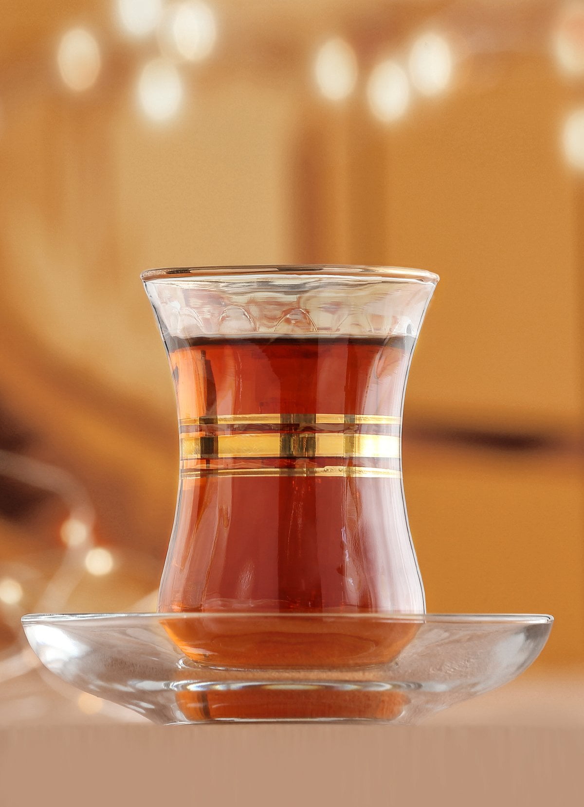 Turkish Tea Glasses Set of 6 Traditional Crystal Clear Glass Tea Cups 6 Oz 