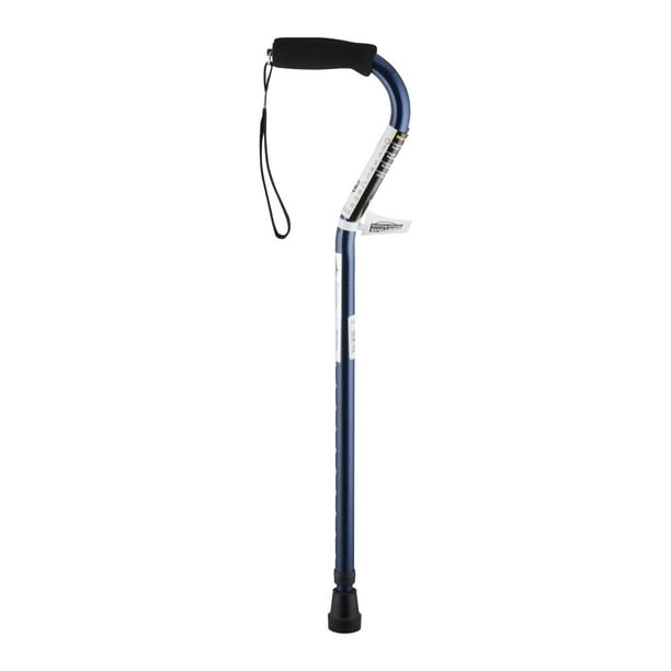 Medline Offset Cane with Foam Hand Grip, Blue, 1 Count