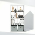thumbnail image 3 of Furinno Cubicle Open Back Decorative Vintage Vinyl Record Media Storage Organizer, 8-Cube, White, 3 of 5