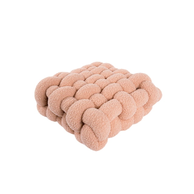 Cojín de asiento Wosthever con nudo de felpa suave decorativo para el hogar color rosa 30*33*12 CM
