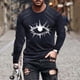 thumbnail image 1 of Amzcrzy - Sudadera Para Hombre, Estilo Casual, Con Estampado Deportivo, Manga Larga, Cuello Redondo, Color Azul Marino, 5Xl, 1 of 5
