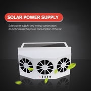 Solar Powered Fan Car Ventilation Air Conditioner Cooler Cooling for Ventilator Abs White