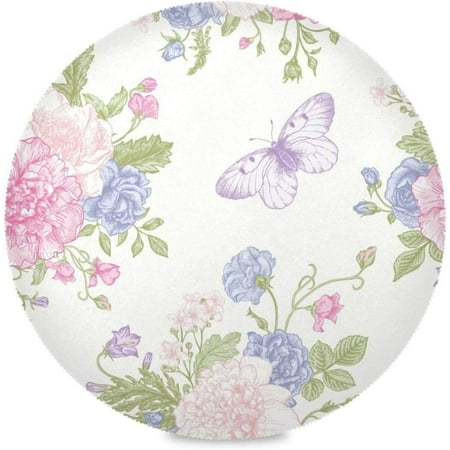 

Bestwell 4 pieces Colorful Butterfly Round Placemats Table Mats for Kitchen Washable Non-Slip Place Mats Heat Resistant Place Mats for Kitchen Dining Table Decoration