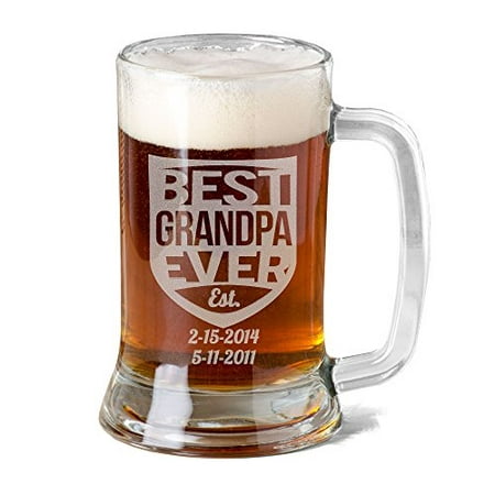 Download 16 Oz Grandpa Mug Personalized Glass Beer Mug Stein Gift ...