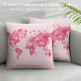 thumbnail image 3 of YANMS Quote Pink Watercolor World Map Soft Throw Pillow Covers Cushion Cover Decor for Sofa Couch Bed, 3 of 5