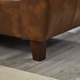 thumbnail image 4 of 59" Loveseat Modern Design Faux Leather Couch, Living Room Sofa with Storage, Big Armrest Sofa, Upholstered Breathable PU Leather Sofa (Brown), 4 of 11