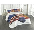 thumbnail image 2 of Ambesonne American Quilted Coverlet 3 Pcs, USA Flag and Baseball, King Size, Multicolor, 2 of 4