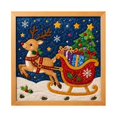 thumbnail image 2 of SeekLGT Christmas Deer DIY Kit, DIY Cloth Sewing Kit, Framed Holiday Fabric Quilt Art Craft Set, Seasonal Wall Decor Project for Adults, Kids, Beginners, 2 of 9